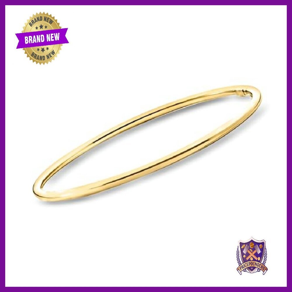 22kt Gold Over Sterling Silver Bangle Bracelets Set of 3 - Picture 4 of 5